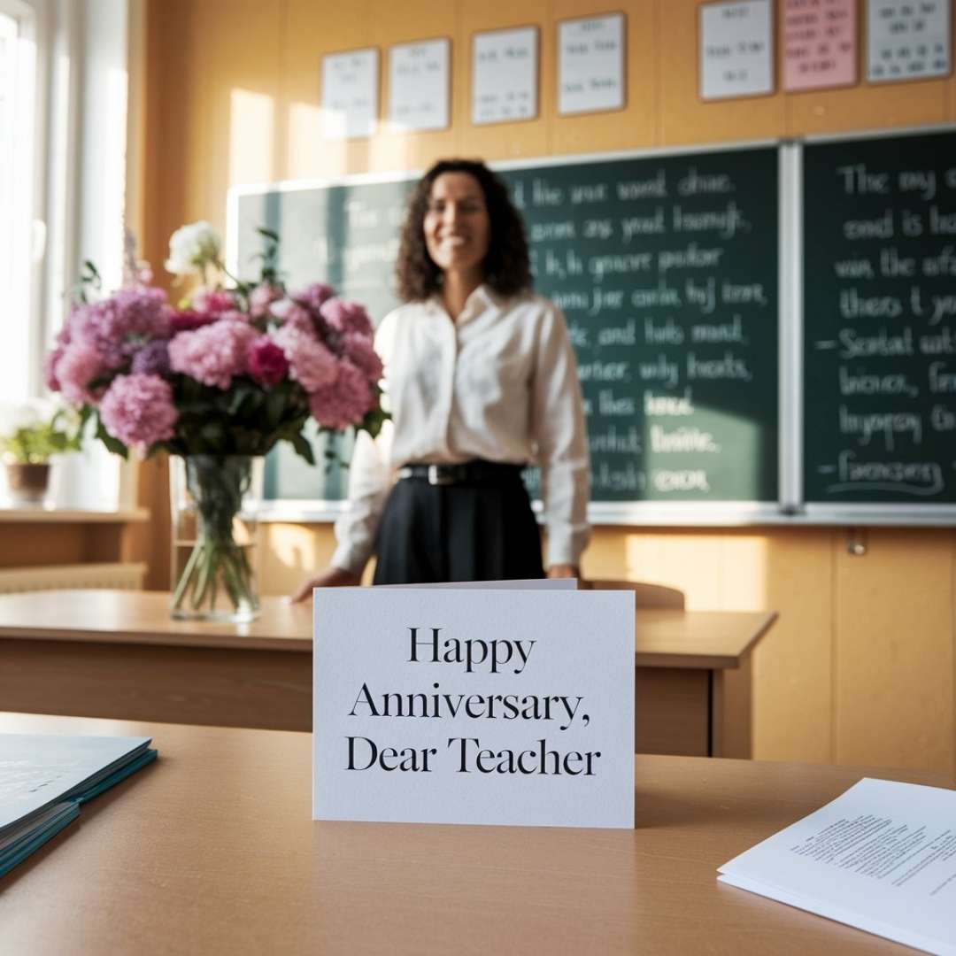 Happy anniversary wishes for teacher